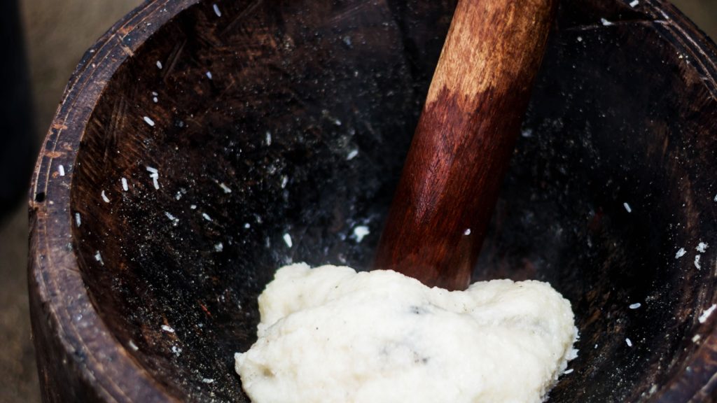 sticky rice and mortar