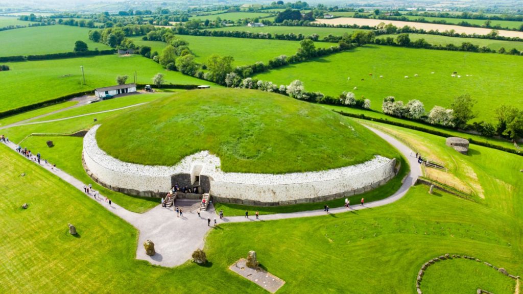 Newgrange in the middle of greenery