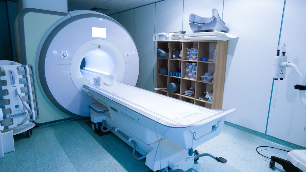 Magnetic resonance spectroscopy machine in hospital laboratory