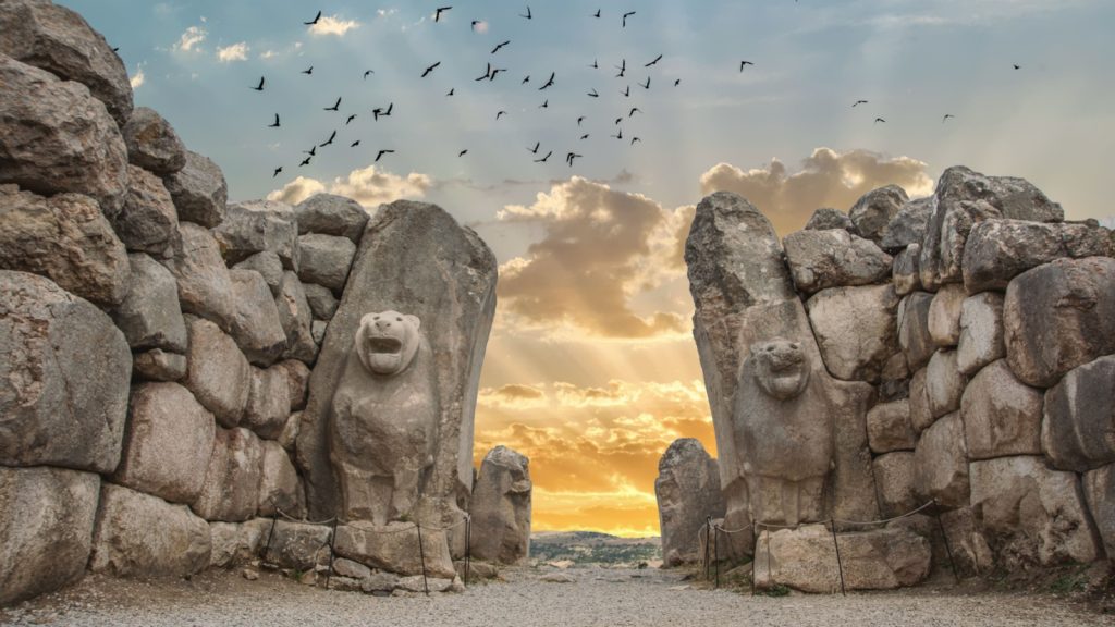 the lion gate of hattusa, turkey