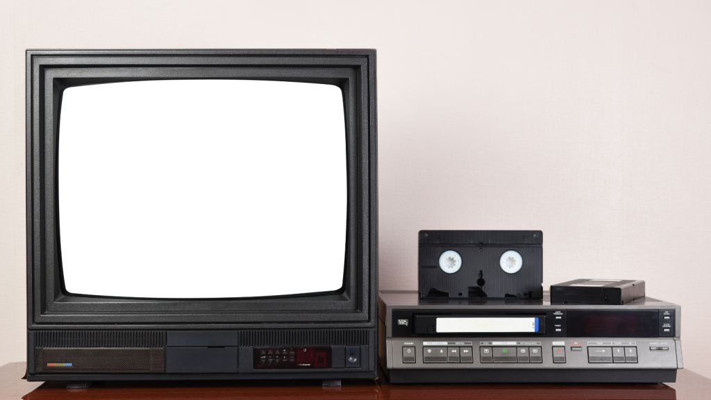 TV with VHS player and tape