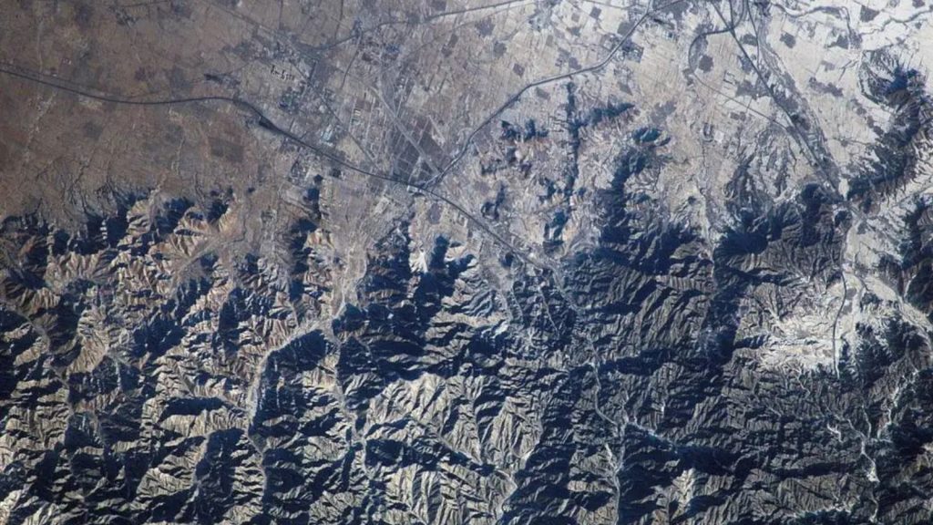 Moon view of great wall of china