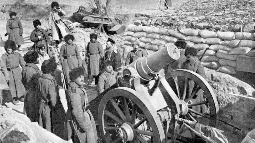 soldiers around a cannon