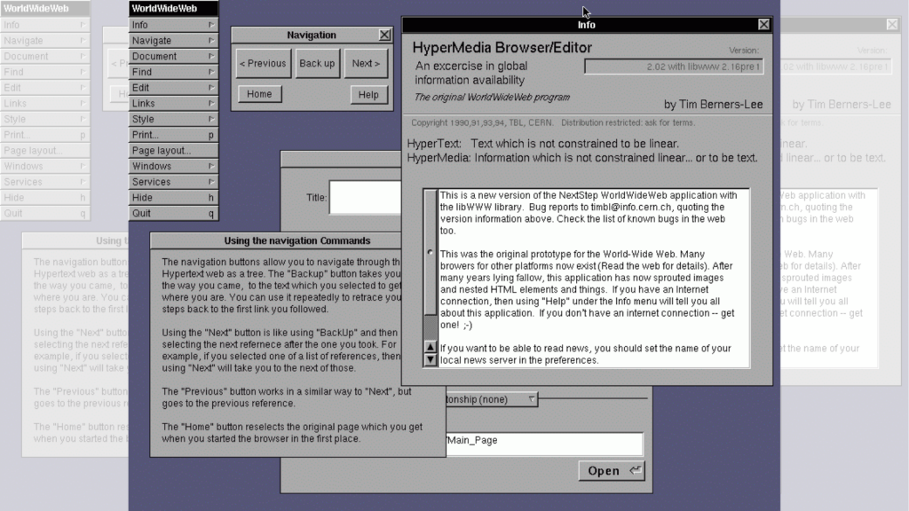 screenshot of WorldWideWeb browser