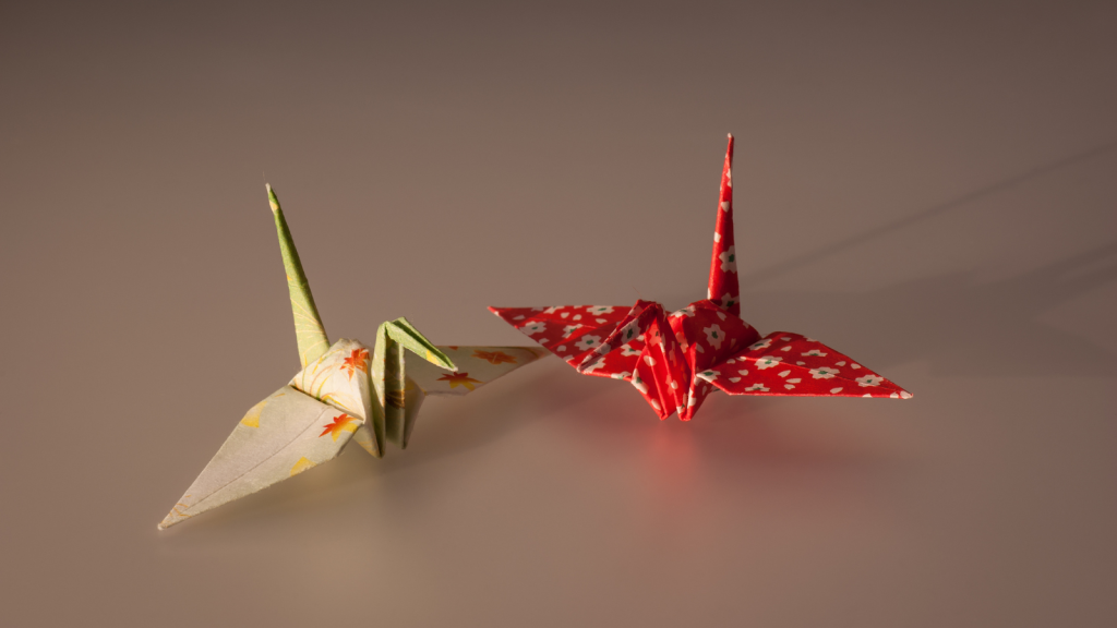 paper cranes, origami