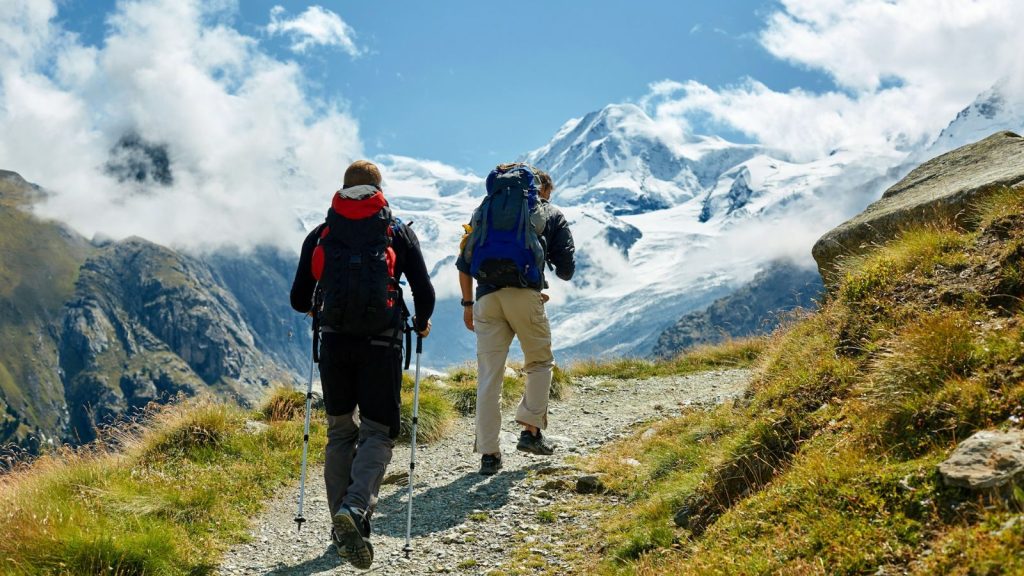 two people on a hike