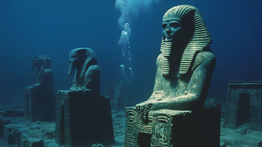 ruin of the Heracleion, Egypt underwater