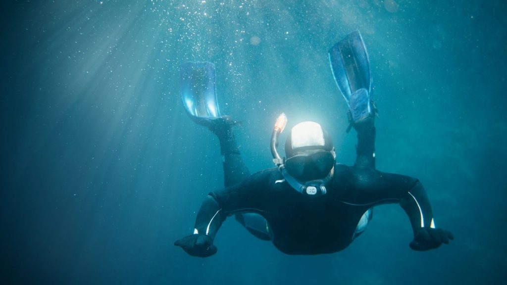 scuba diver under water