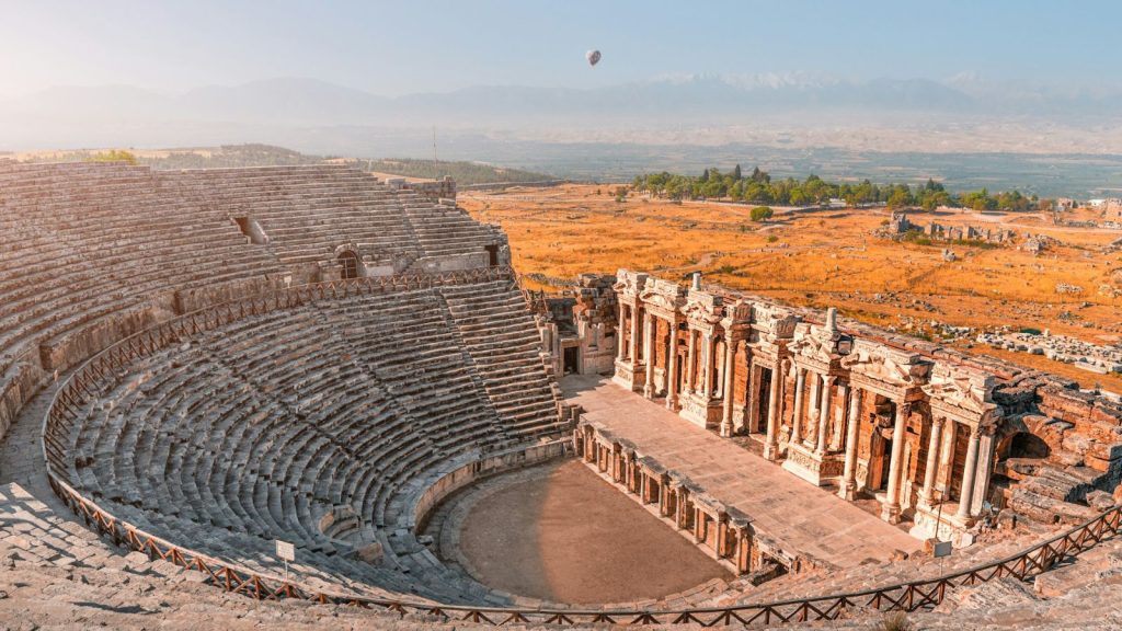 Ancient Greek amphitheater in the city of Hierapolis