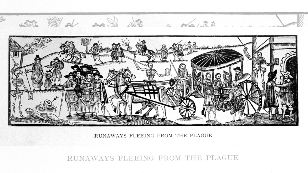 people fleeing from plague