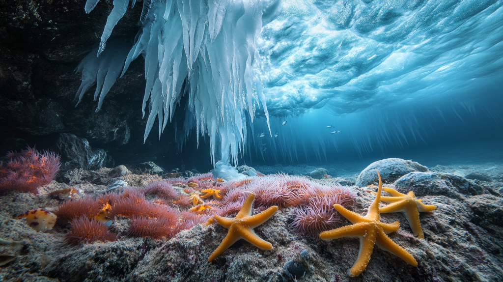 Underwater icicles