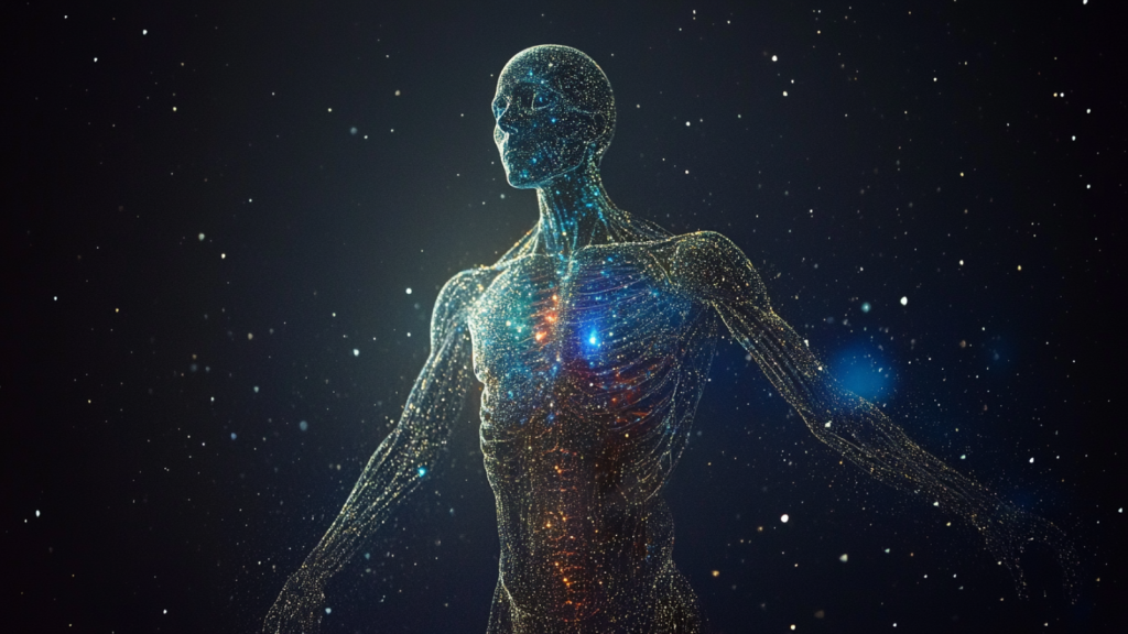 a human body that contains stardust