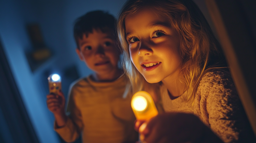 kids playing scavenger hunt at home